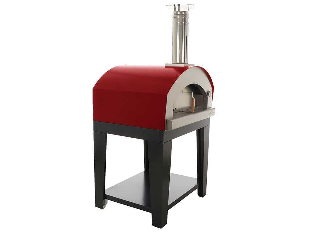 Rossofuoco Campagnolo – Horno de leña de exterior con carro – Rojo - Imagen 4