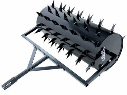 Rodillo compactador dentado 92 cm – aireador de arrastre de acero para tractor cortacésped