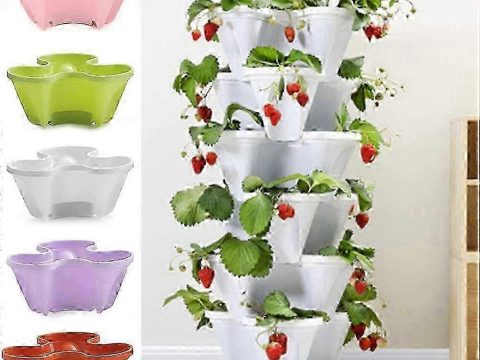 Maceta jardinera para fresas de plástico de 3 niveles