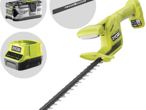 Ryobi RY18HT40B-0 – Cortasetos a batería con cuchilla de 40 cm – 18 V/4 Ah