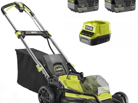 Ryobi RY18LMX40C-240 – Cortacésped inalámbrico – 2x18V/4Ah – Corte 40 cm