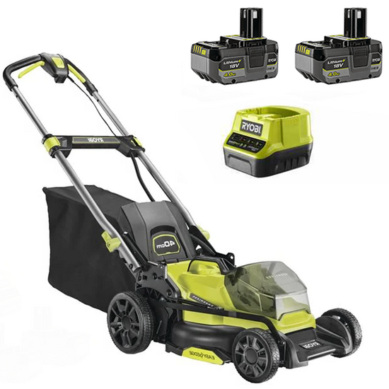 Ryobi RY18LMX40C-240 – Cortacésped inalámbrico – 2x18V/4Ah – Corte 40 cm