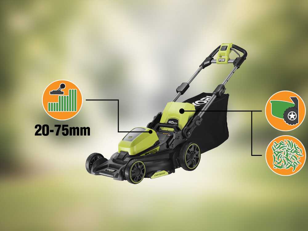 Ryobi RY36LM40A-140 – Cortacésped a batería – MAX POWER 36V/4Ah – Anchura de corte 40 cm - Imagen 4