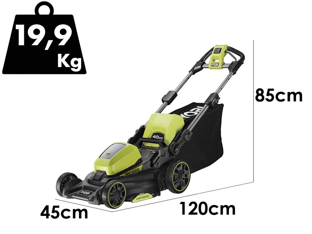 Ryobi RY36LM40A-140 – Cortacésped a batería – MAX POWER 36V/4Ah – Anchura de corte 40 cm - Imagen 2
