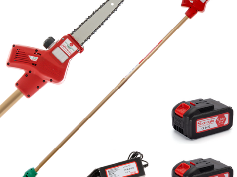 Sbaraglia Ares 21V – Podadora a batería con pértiga alargadora – 2x 21V/5,2Ah