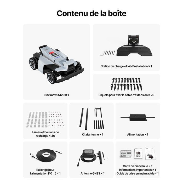 Segway Navimow X420 Robot cortacésped sin cable perimetral 2000 m², Zero-Turn AWD+NRTK+Visión, pendiente 84 %, cartografía automática - Imagen 6