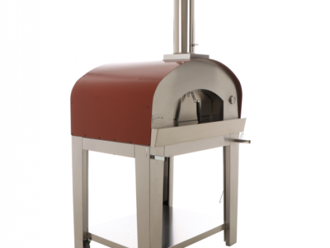 Seven Italy Eros – Horno de leña de exterior con carro – Rojo