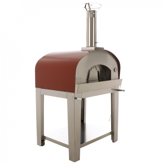 Seven Italy Eros – Horno de leña de exterior con carro – Rojo