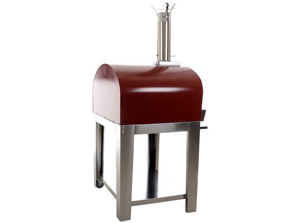 Seven Italy Eros – Horno de leña de exterior con carro – Rojo - Imagen 3
