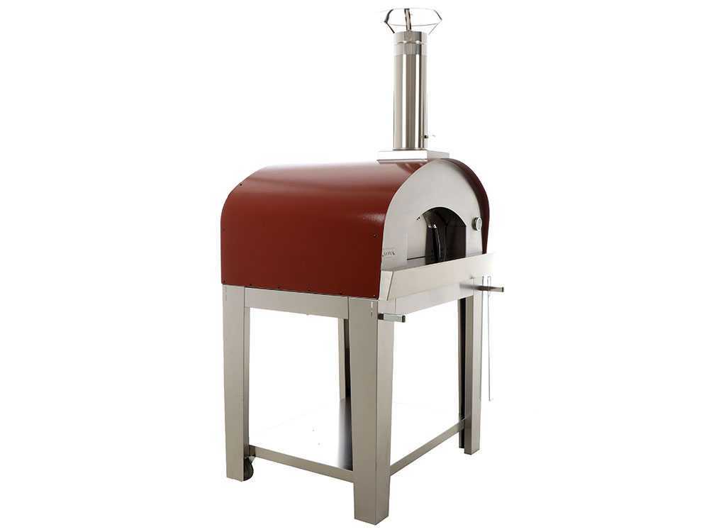 Seven Italy Eros – Horno de leña de exterior con carro – Rojo - Imagen 4