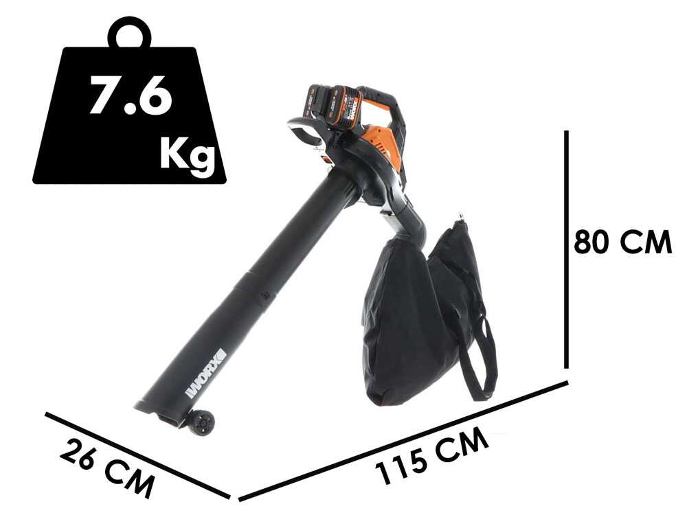 Soplador a batería 3 en 1 WORX WG583E – 2x20V/4Ah - Imagen 3