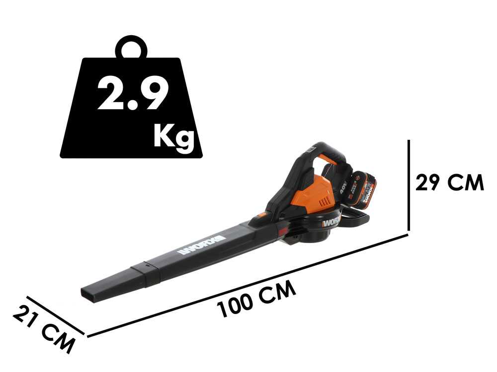 Soplador a batería 3 en 1 WORX WG583E – 2x20V/4Ah - Imagen 4