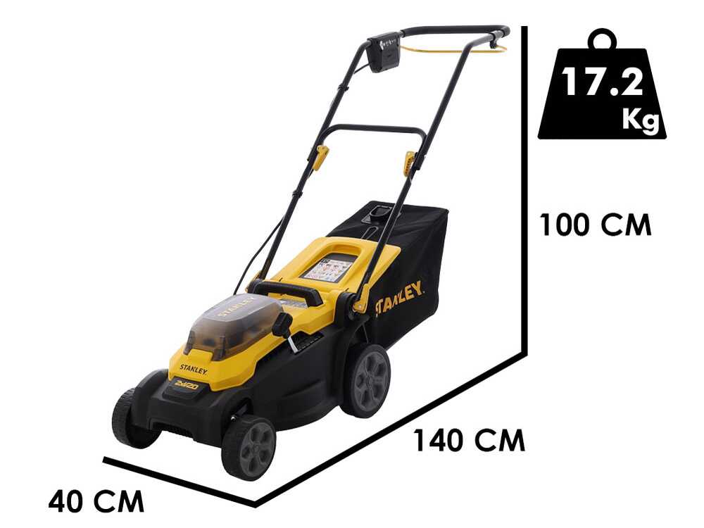 Stanley SCMWP3701M2-QW – Cortacésped a batería – 36 V – 2 x 18 V 4,0 Ah – Anchura de corte 37 cm - Imagen 3