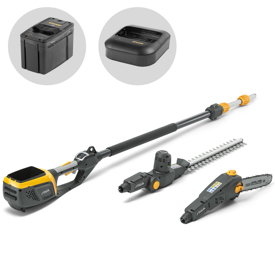 Stiga MT 500e Kit – Cortasetos y podadora de altura multifunción – BATERÍA Y CARGADOR INCLUIDOS