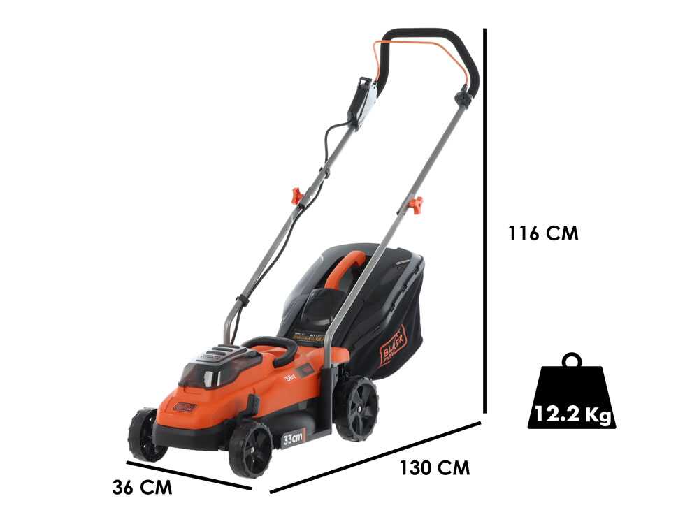 Cortacésped eléctrico a batería Black & Decker BCMW3336L2-QW – 36V 2.5Ah - Imagen 2