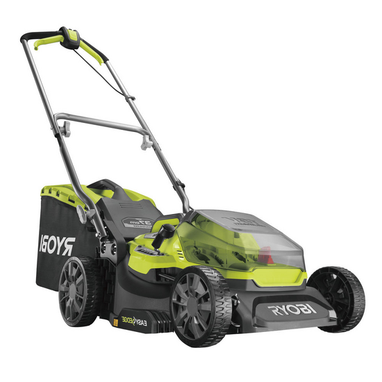 Cortacésped eléctrico a batería RYOBI RY18LMX37A-150 – 18V – 5Ah – recogedor de 45 l -corte de 37 cm