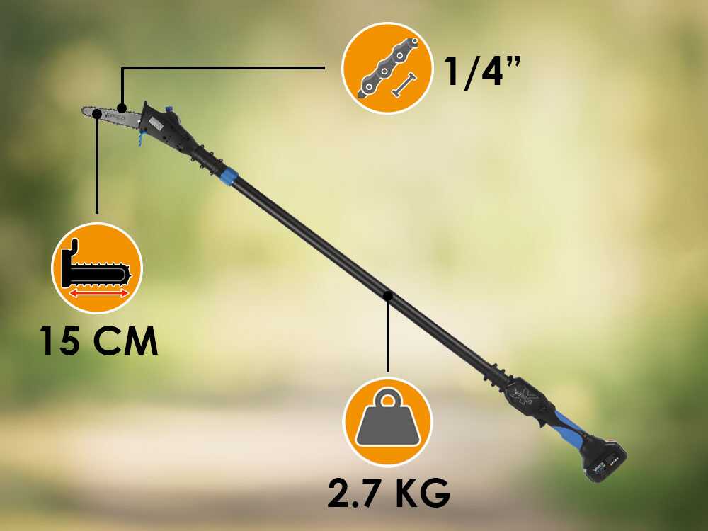 Vesco X180AT – Podadora de altura a batería con pértiga telescópica – 180-270 cm – 36 V 3 Ah - Imagen 2