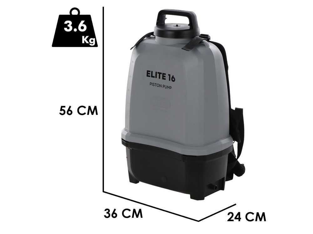 Volpi ELITE 16 – Bomba de pulverización de mochila a batería – 2X 14.4V 2Ah – 8 bar - Imagen 2