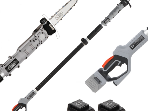 Volpi KVS7100P – Podadora de altura a batería con pértiga telescópica – 2x 21.6V 4.0Ah
