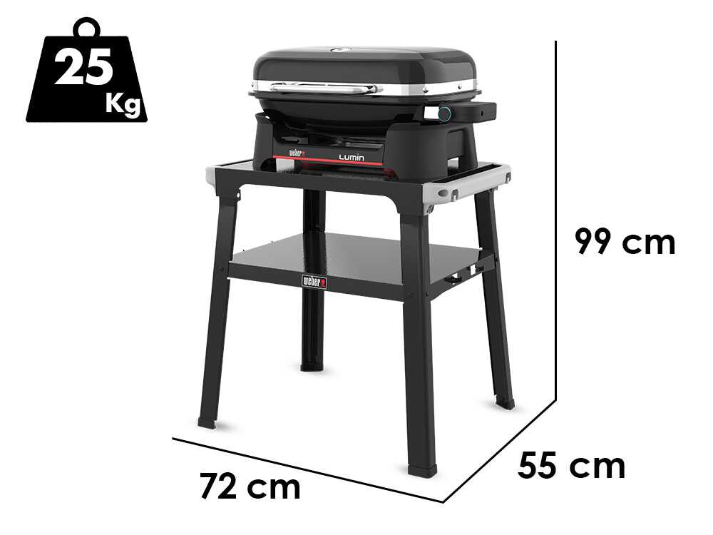 Weber Lumin con soporte 1501652 – Barbacoa eléctrica portátil - Imagen 3