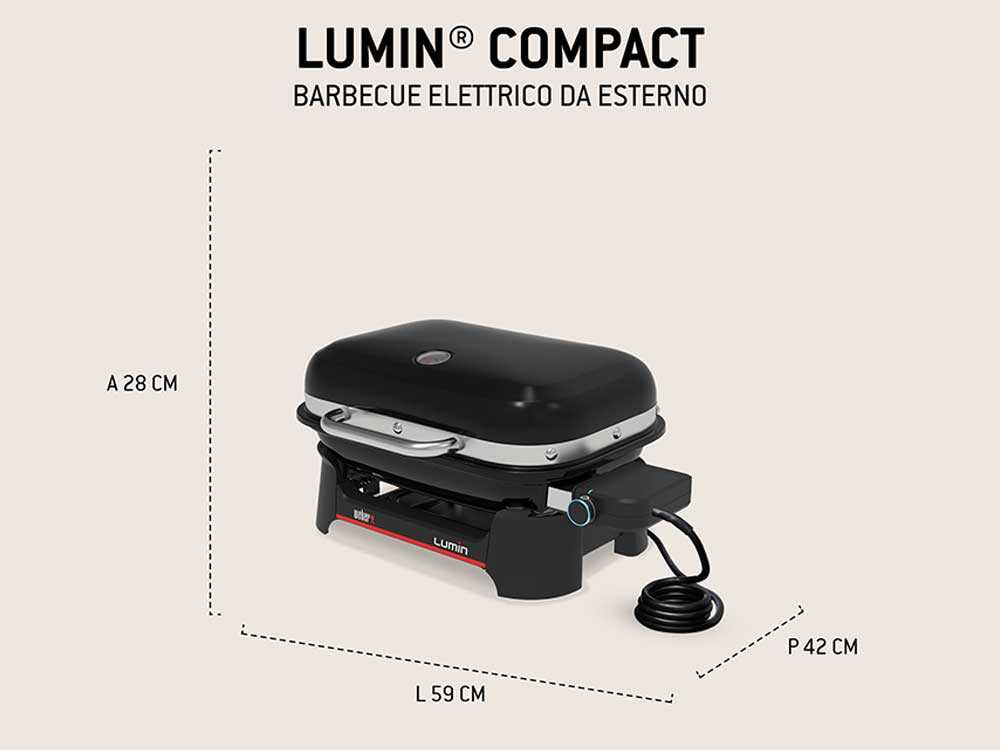Weber Lumin Compact Black 1502044 – Barbacoa eléctrica portátil - Imagen 4
