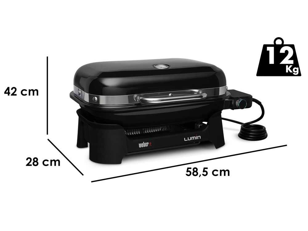 Weber Lumin Compact Black – Barbacoa eléctrica portátil - Imagen 2