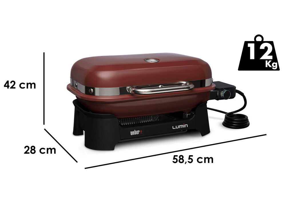 Weber Lumin Compact Red – Barbacoa eléctrica portátil - Imagen 2