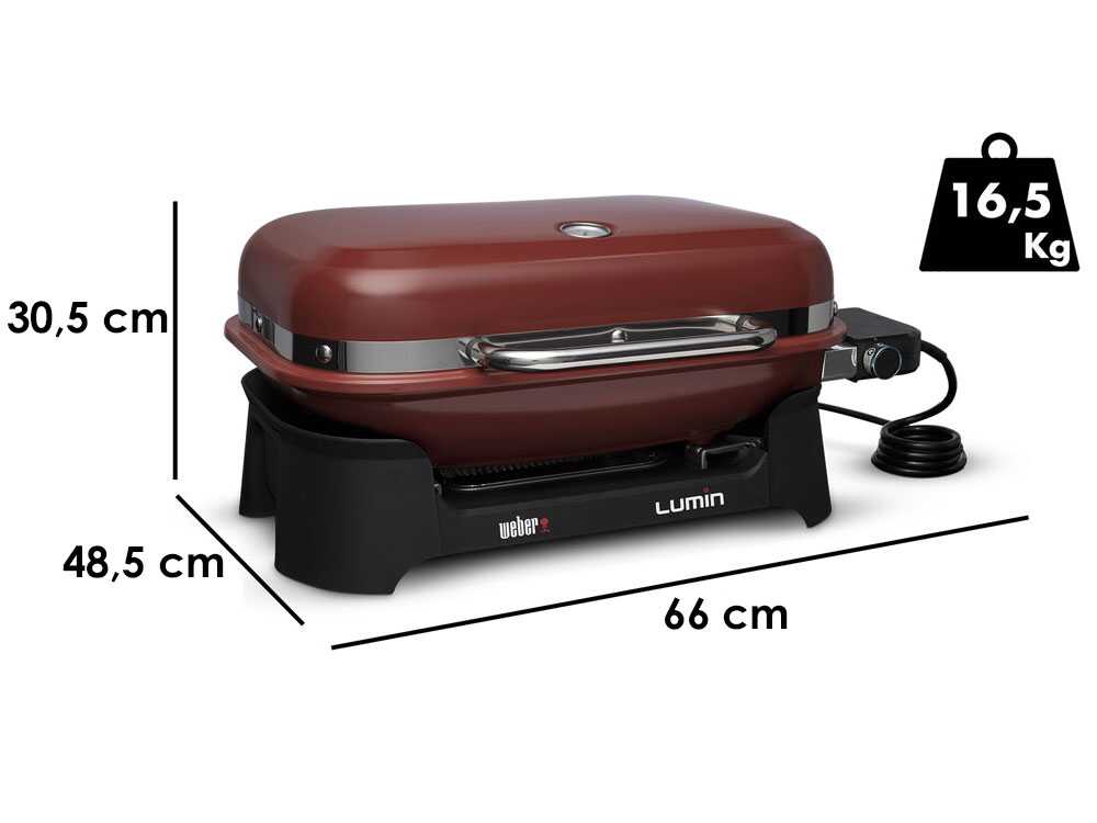 Weber Lumin Red – Barbacoa eléctrica portátil - Imagen 2