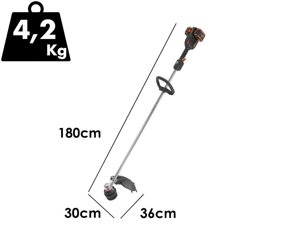 Worx Nitro WG185E – Desbrozadora a batería – 40 V – 2×20 V/4 Ah - Imagen 3