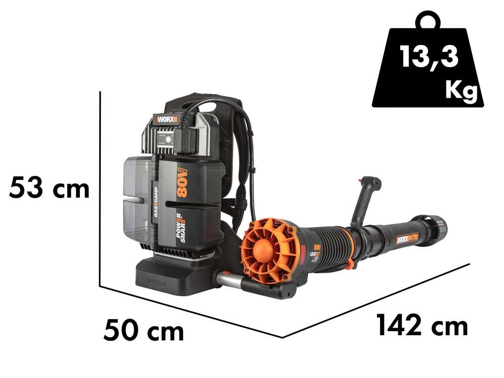 Worx Nitro WG572E – Soplador de mochila a batería – 4x20V/4Ah - Imagen 2