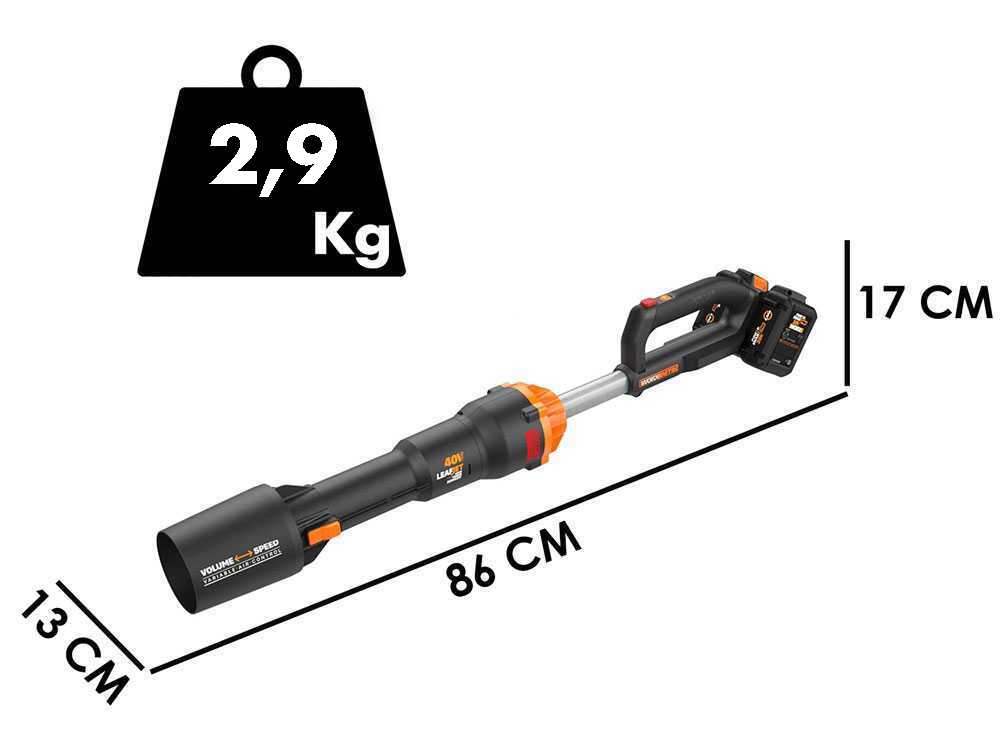 Worx NITRO WG585E – Soplador a batería – 2 baterías de 20V 4Ah - Imagen 3