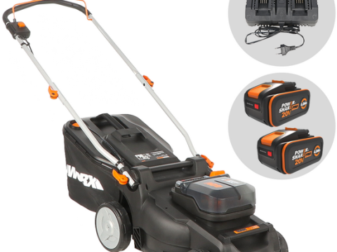 Worx Nitro WG737E – Cortacésped inalámbrico – 2x20V/4Ah – Corte 37cm