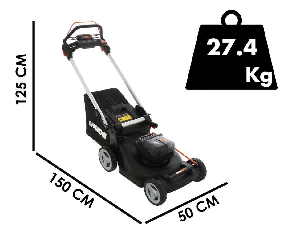 Worx Nitro WG749E – Cortacésped autopropulsado a batería – 2x20V/4Ah – corte de 46 cm - Imagen 2