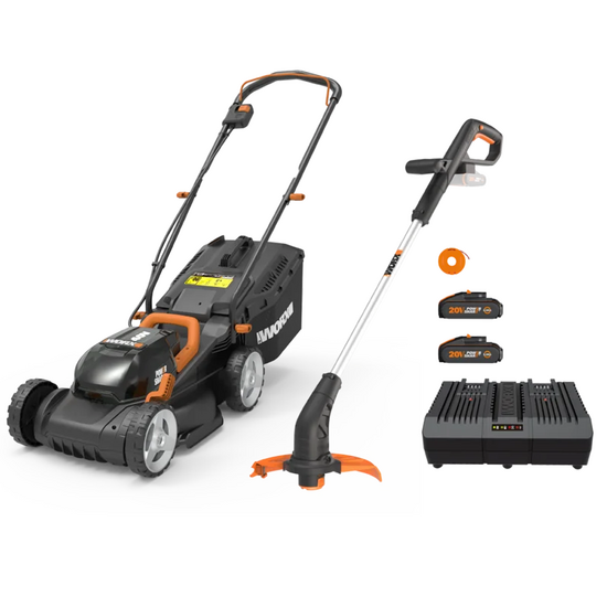 WORX twin pack WG927E – Cortacésped y cortabordes a batería – 40V – 2x 2Ah
