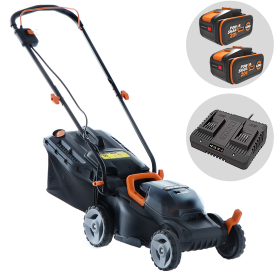 Worx WG779E.1 Cortacésped eléctrico a batería – 2X20V 4 Ah