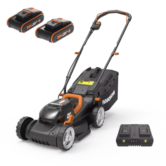 Worx WG779E – Cortacésped a batería – 2x20V/2,5Ah – Corte 34 cm