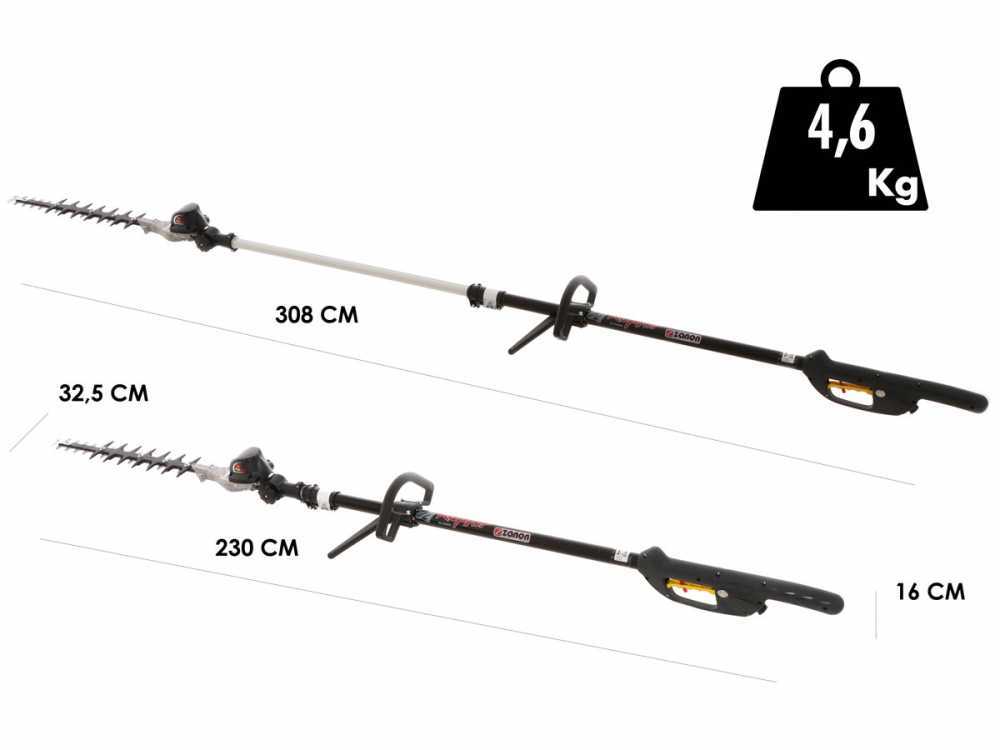 Zanon Raptor 600 – Cortasetos con pértiga telescópica – SIN BATERÍA NI CARGADOR - Imagen 4